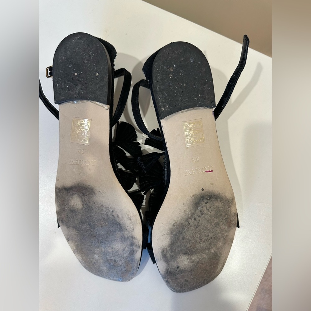 J. CREW Suede Tassel Sandals Flats Shoes in Black, Women’s 8.5 - Picture 6 of 8